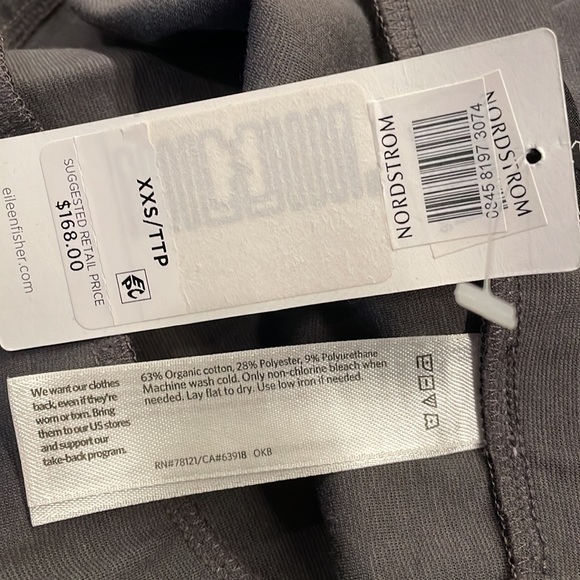 Eileen Fisher wide leg capris xxs slate gray NWT - Picture 7 of 8